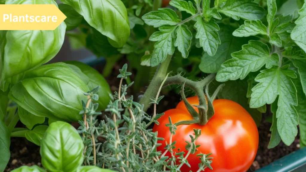 Plant with Tomatoes in a Container