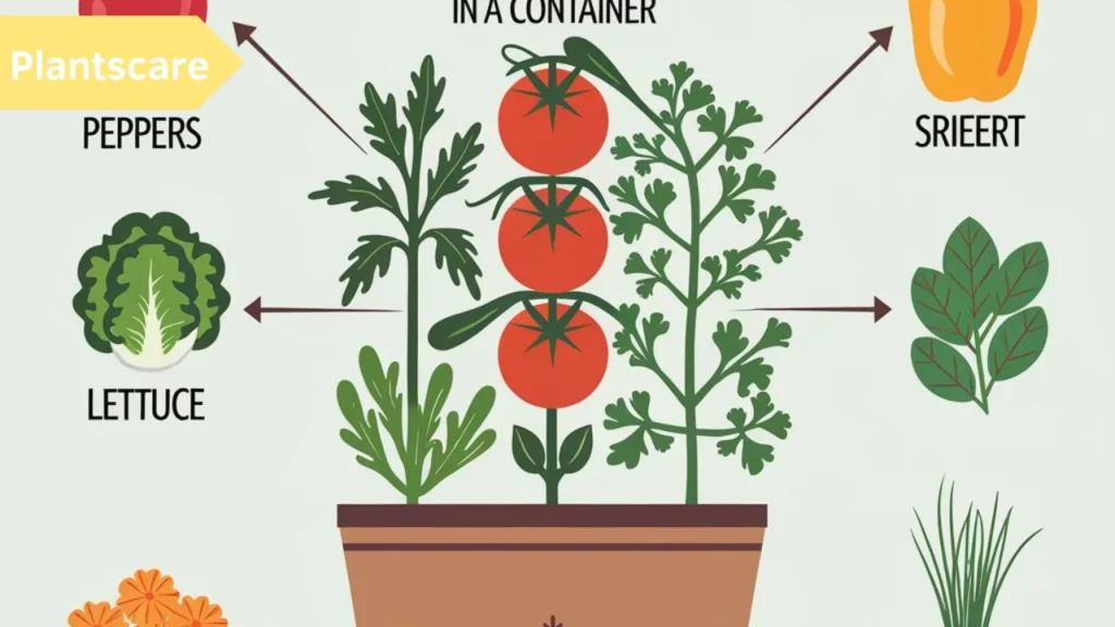 Plant with Tomatoes in a Container